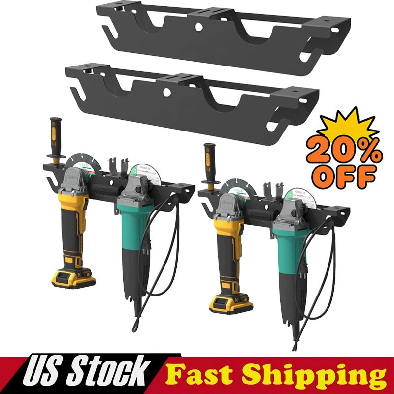 2X Angle Grinder Holder – 4 Bay Angle Grinder Rack/Stand Storage Rack Wall Mount
