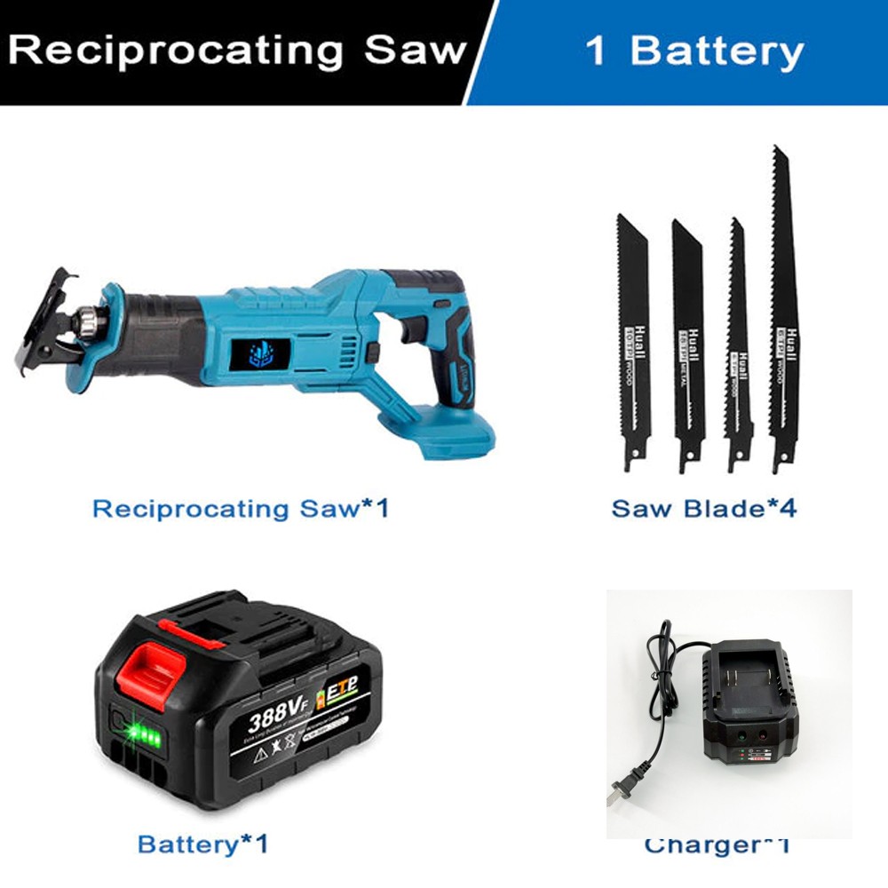 Electric Reciprocating Saw for Home Workshop (Blue)