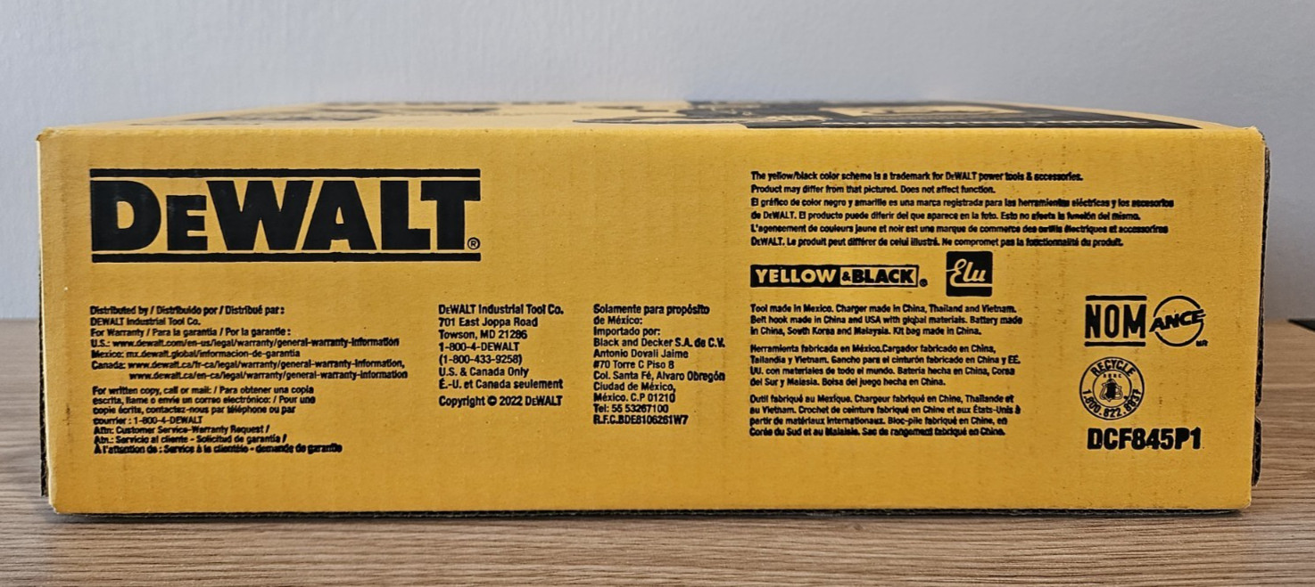 NEW DeWALT XR 20V Max Brushless 1/4&Prime; 3-Speed Impact Driver Kit DCF845P1
