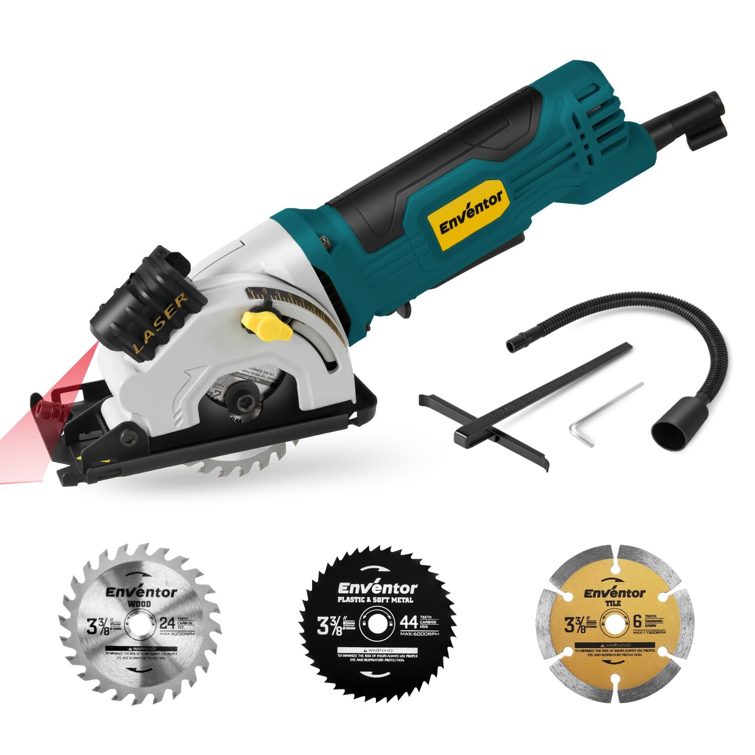 Mini Circular Saw, 4.8A Electric Circular Saws Corded with Laser Guide, 4000R…