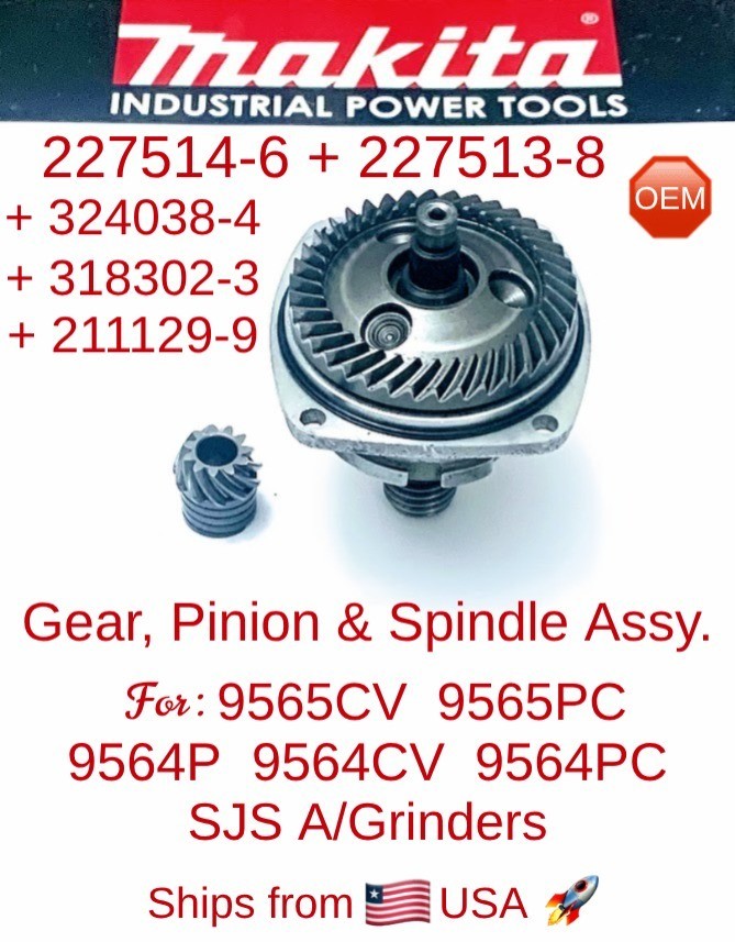 MAKITA Pre-Owned OEM Gear, Pinion & Spindle Assy for 9564CV 9564PC 9565CV 9565PC
