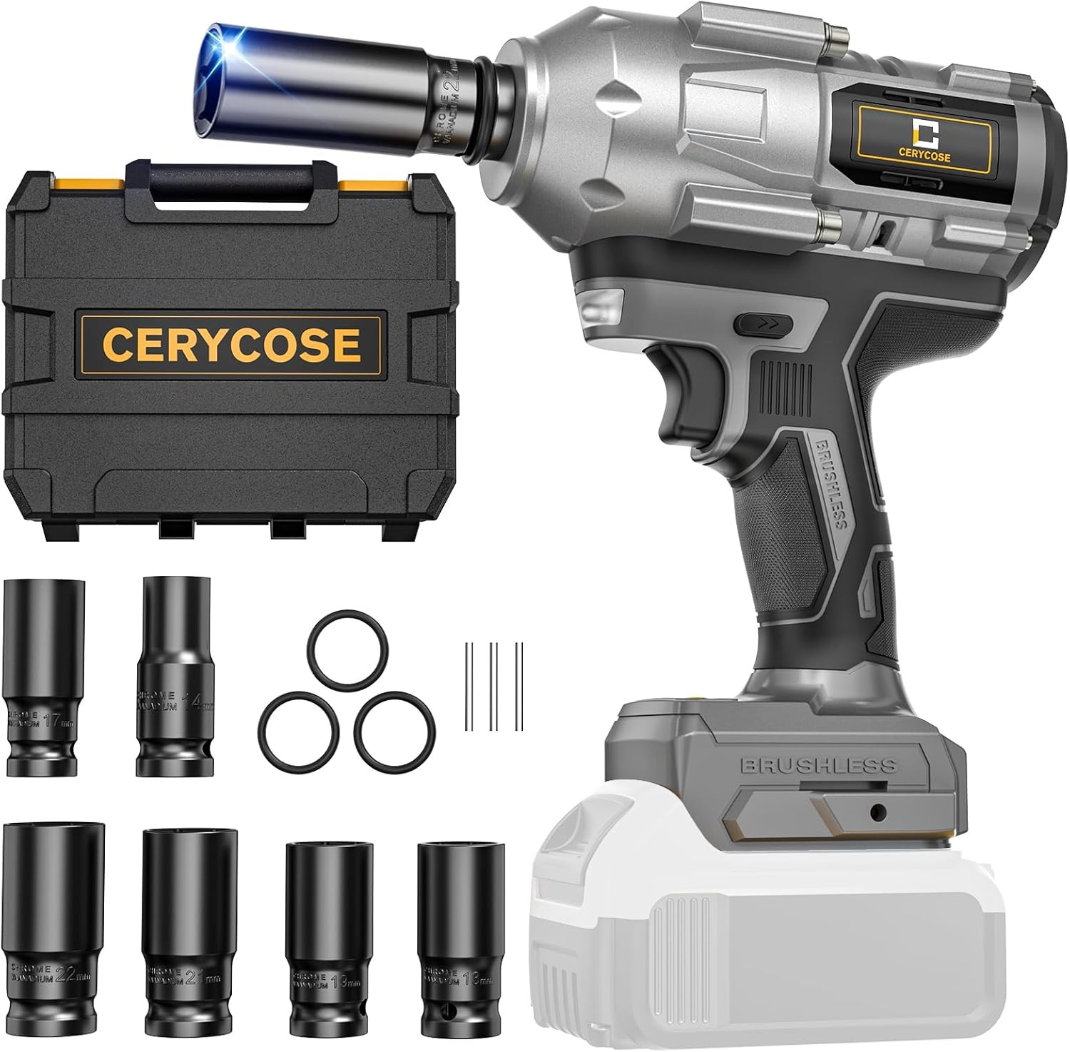 Brushless Motor with 3 Speeds & LED Light