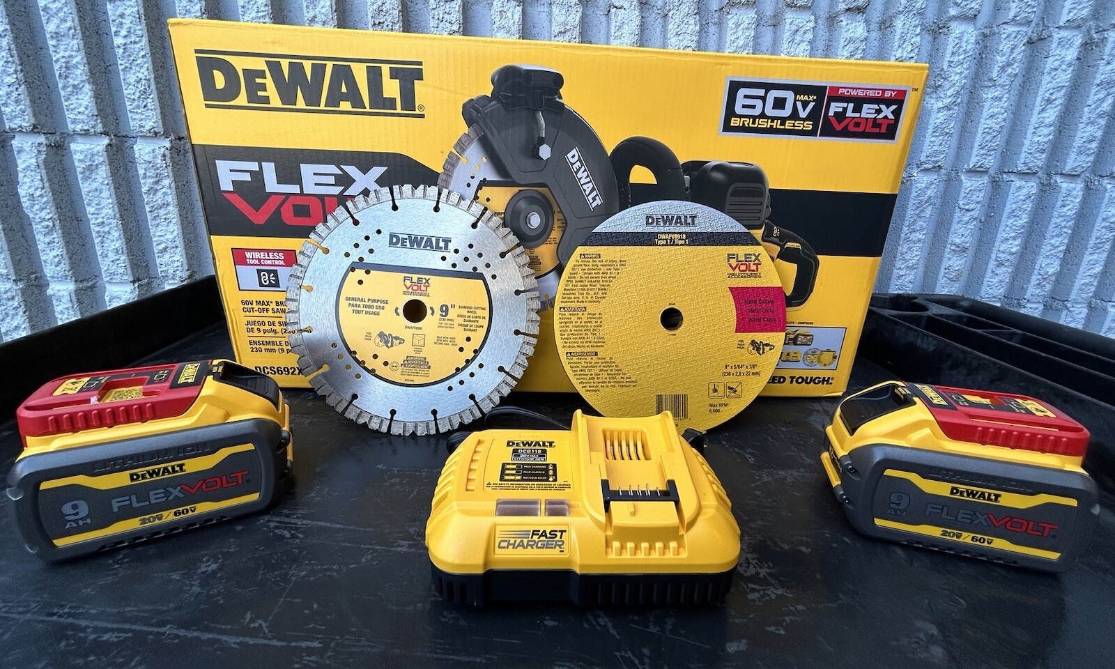 DeWalt DCS692X2 60V Max Brushless 9” Cut Off Saw Kit