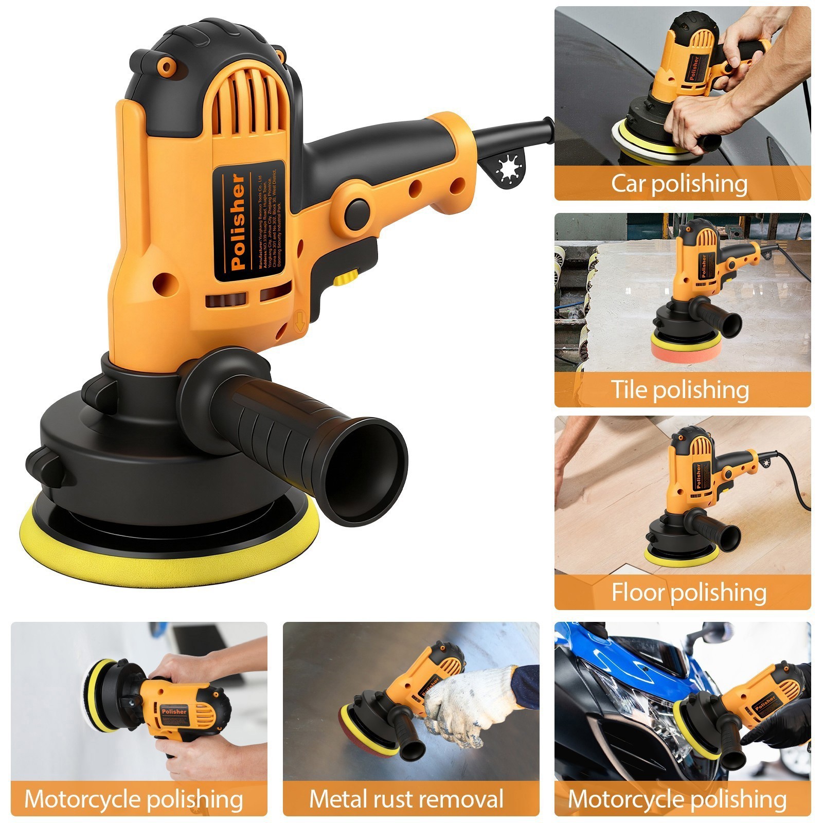 ✅1000W/2000W Car Polisher Buffer Sander 5&Prime;6&Prime;7&Prime; Pad Variable 7-Speed Professional