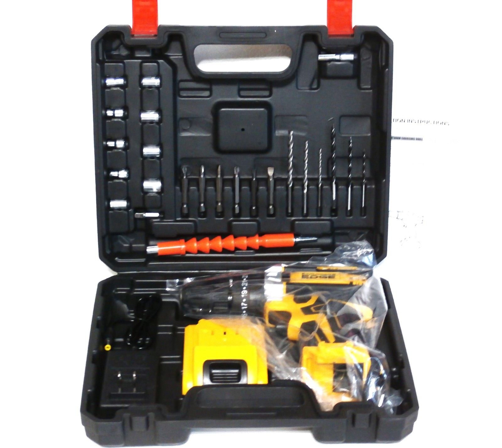 EXPLORER&rsquo;S EDGE 21V Cordless Drill Set with Case Includes Drill, Battery, Bits