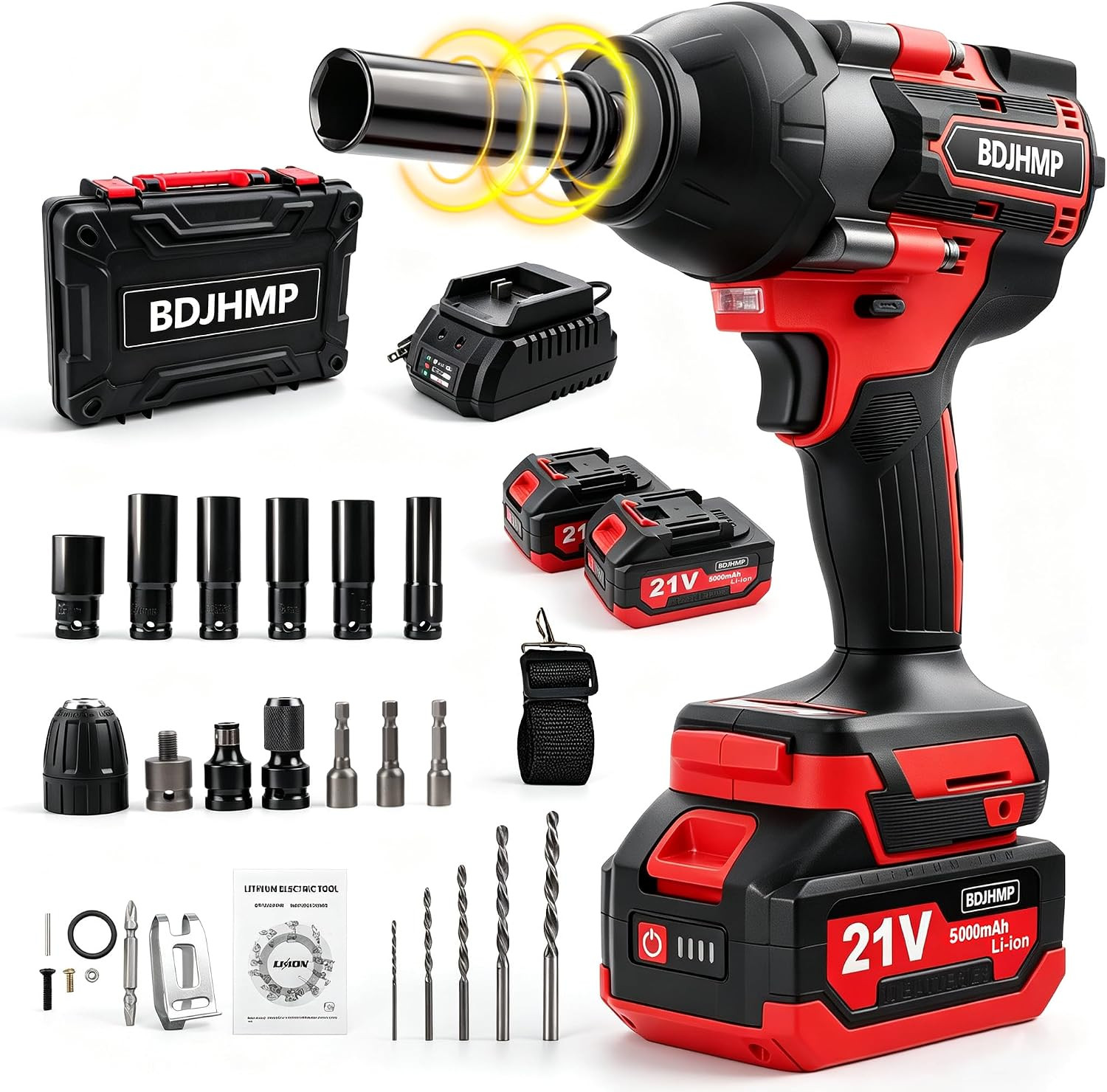 Cordless Impact Wrench 1/2 Inch, 1500 N.M/1106Ft-Lbs Brushless Impact Gun | Comp