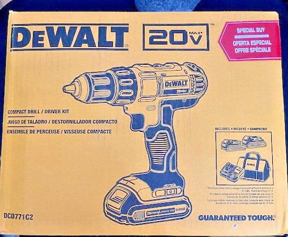 New DEWALT DCD771C2 20V MAX Li-Ion 1/2 in. Cordless Drill / Driver Kit (1.3 Ah)