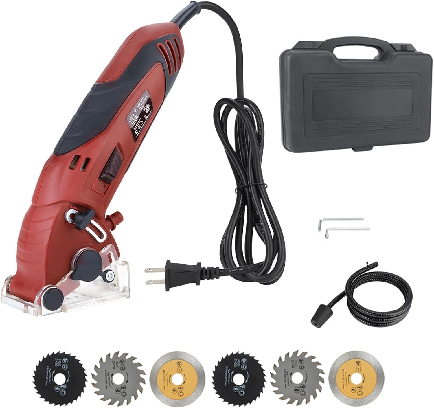 Corded Mini Circular Saw, 400W 110V 3400RPM Multifunction Handheld with 6 Blades