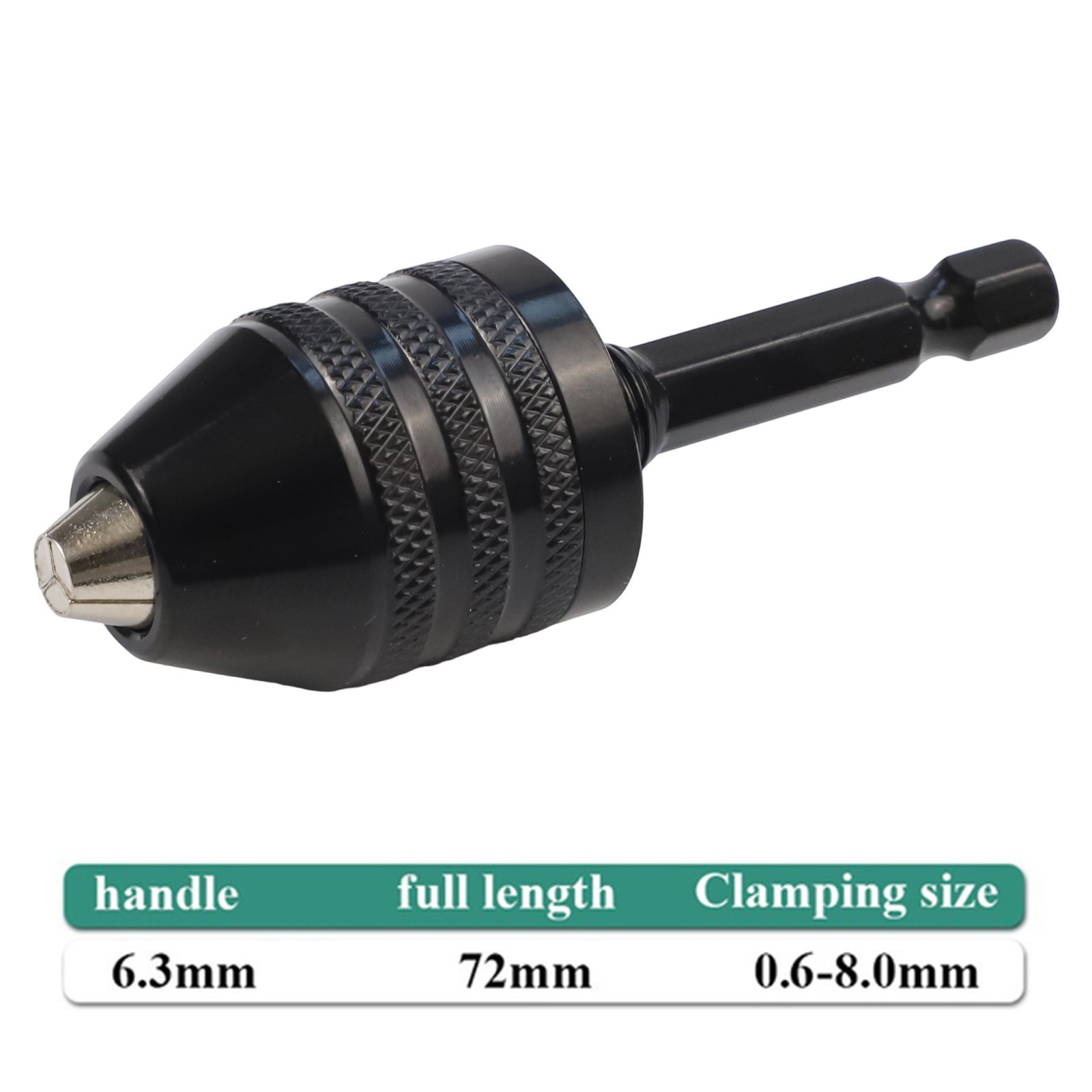 6.35mm Hex Shank Quick Change Keyless Drill Bit Chuck Adapter Converter Tool