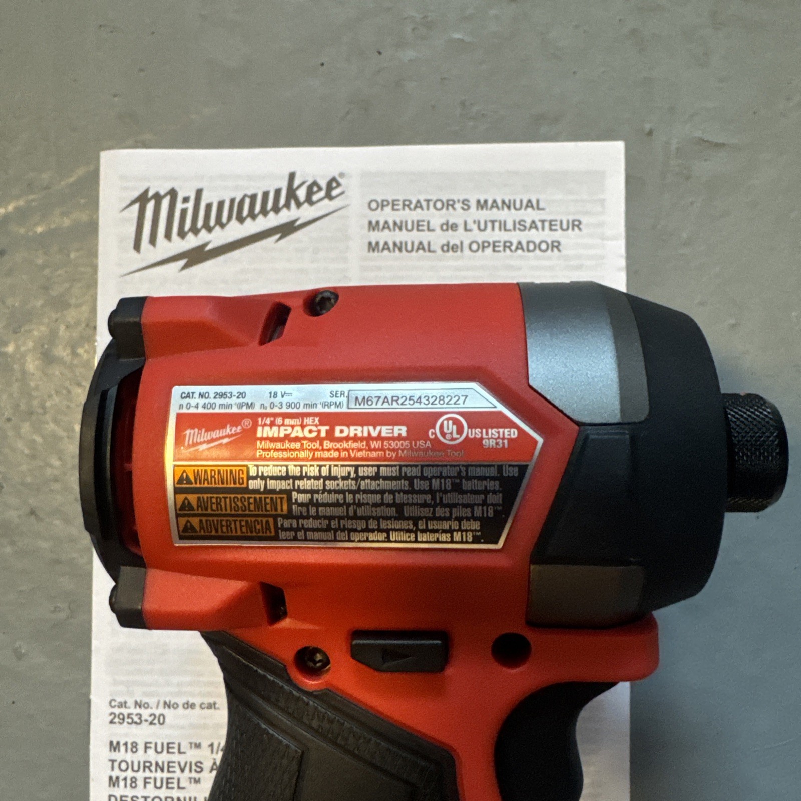 Milwaukee M18 Fuel 2953-20 Brushless Cordless 1/4&Prime; Hex Impact Driver Tool Only