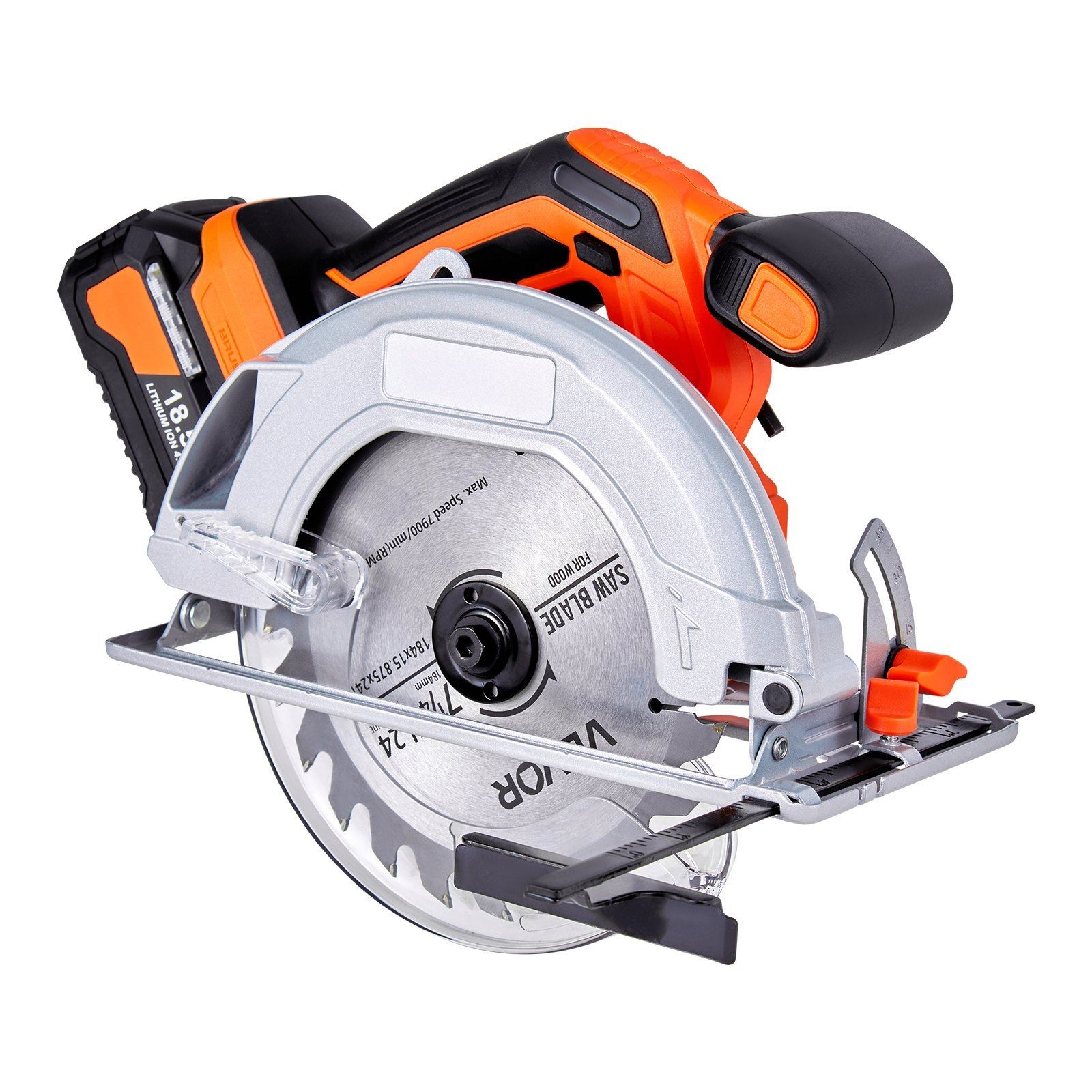 Brushless Motor 7-1/4in Saw 5000RPM, 0-45° Bevel, LED Light, Cordless