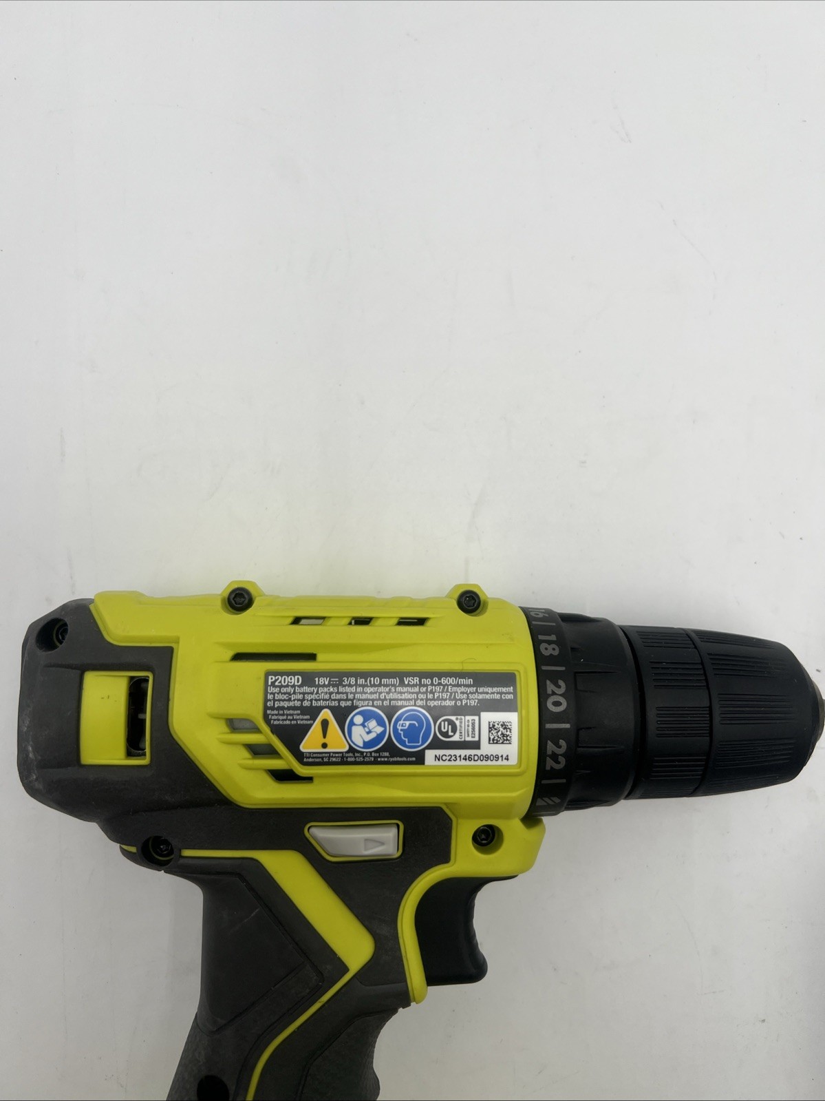 Ryobi P209D 18V 3/8” Drill/Driver w/ 1.5ah Battery + Charger