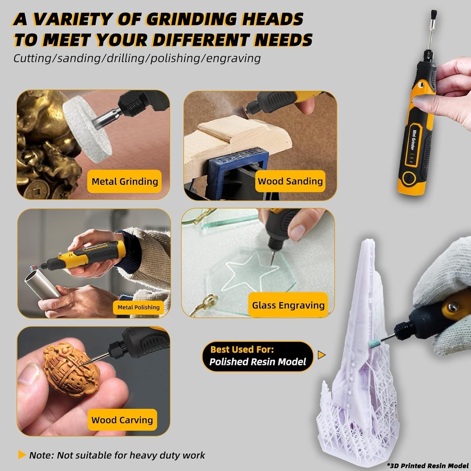 Resin Drill 3D Printed Resin Cured Sanding and Polishing Tool Kit, Mini Tepy-C