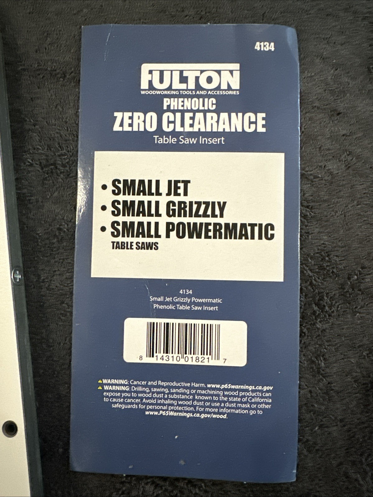 Fulton Phenolic Zero Clearance Table Saw Insert
