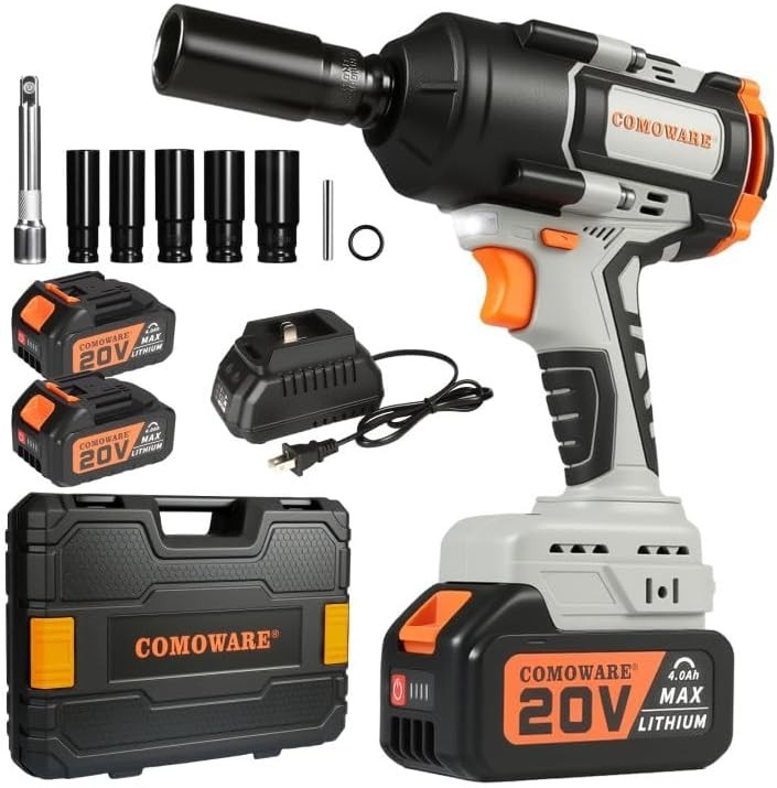 Brushless Cordless Impact Wrench Driver 1/2 Inch 1000N.m (780Ft-lbs) Kit *NEW*