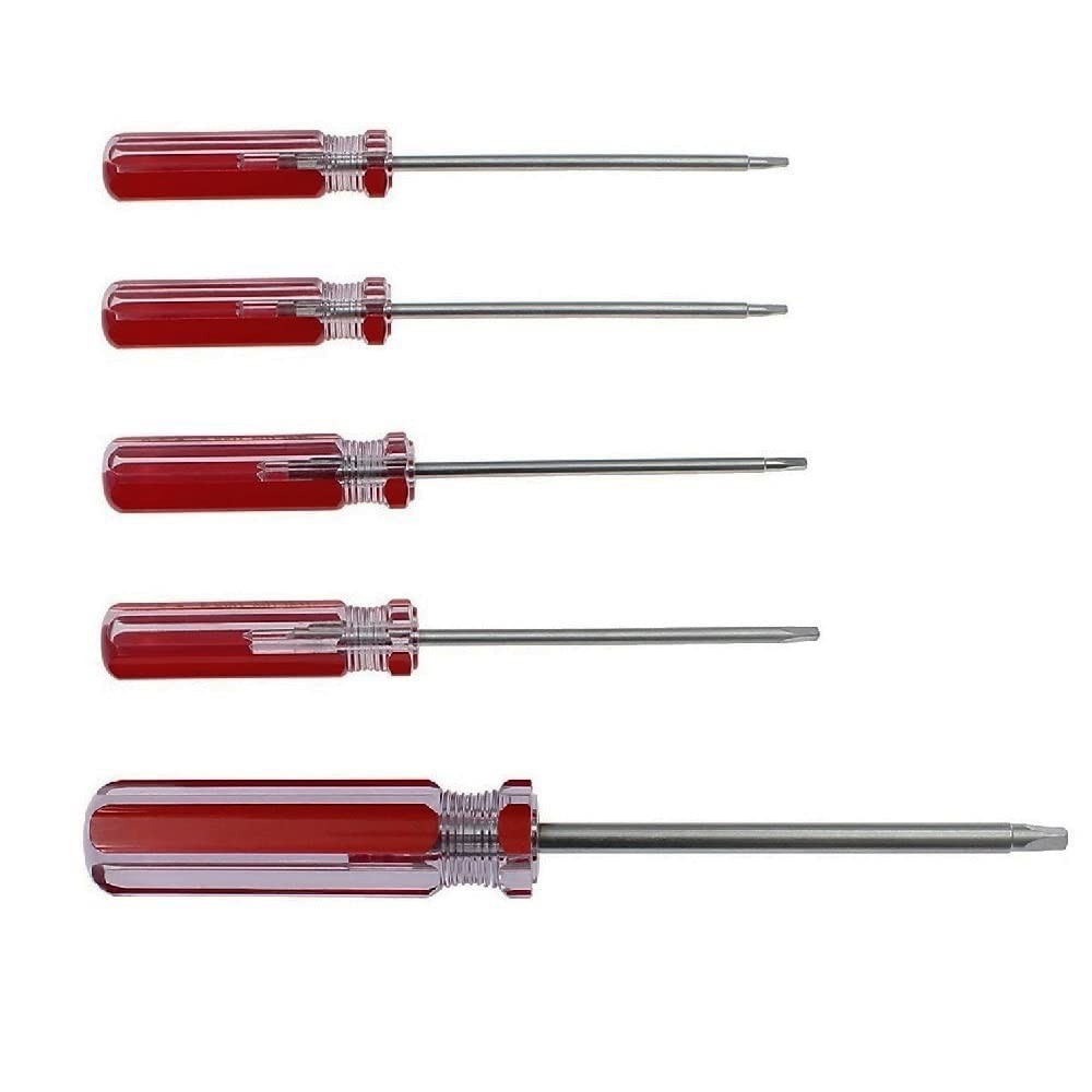 Fongmore 5 Pcs Triangle Head Magnetic Screwdrivers Set 1.8mm 2.0mm 2.3mm Red