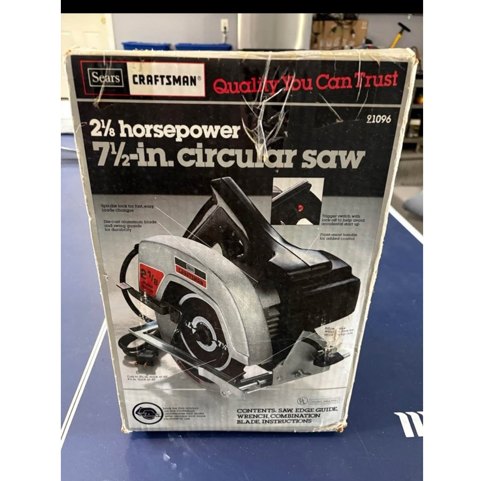 Craftsman 2-1/8 HP Corded 7-1/2&Prime; Circular Saw 21096 Gray Black w/ Blade Guide