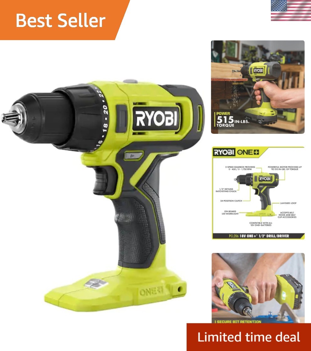 Powerful ONE+ 18V Cordless Drill/Driver w/ Variable Speed & Torque Control