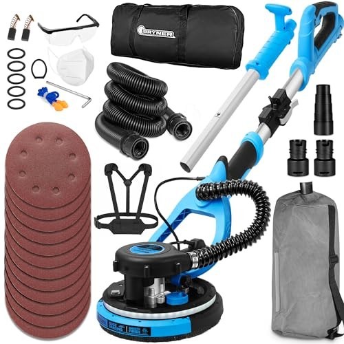 780W Electric Drywall Sander Support Belt 7 Spd 900-1800RPM LED Built in Vacuum