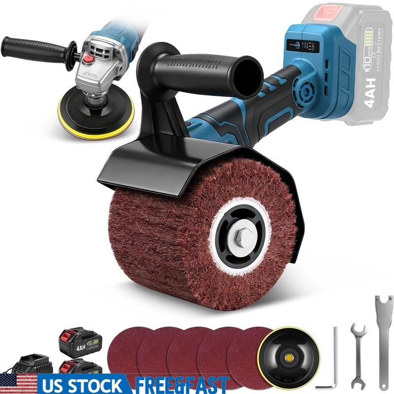 Cordless Burnishing Polishing Machine 1200W 3 in 1 Adjustable Speed 2 Batteries