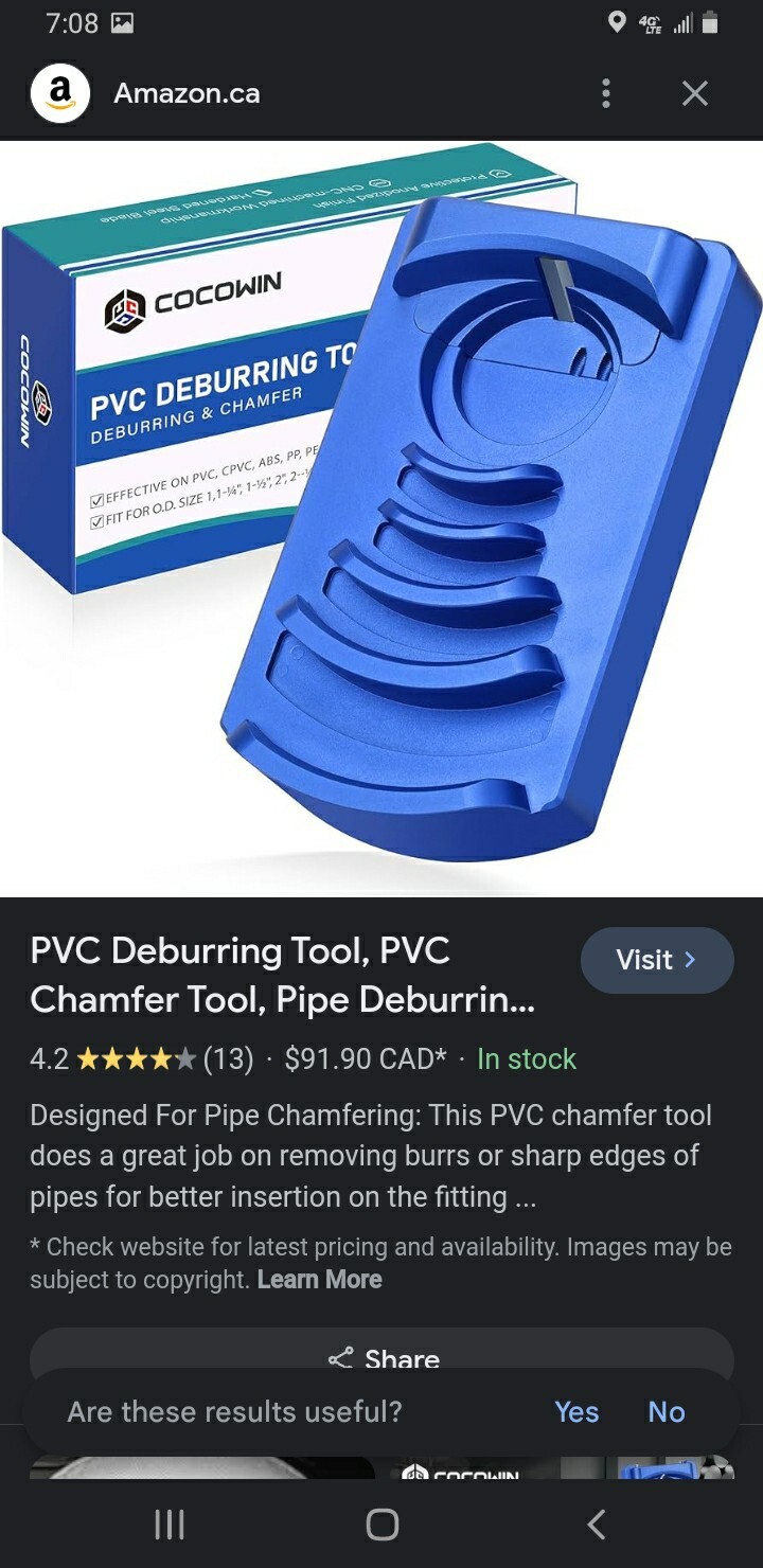 Deburring Chamfer Tool 1-1/4‑4in PVC Tubing Plumbing Deburr & Chamfer for Pipe
