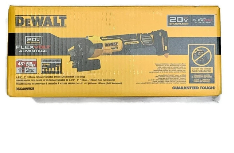 DEWALT DCG409VSB 20V MAX 4.5 to 5-in Cordless Variable Speed Grinder TOOL ONLY