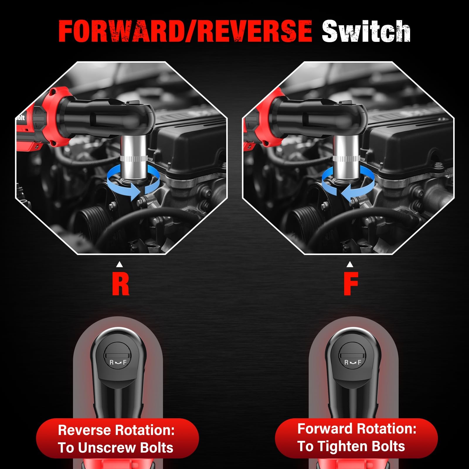 20V Cordless Ratchet Wrench 3/8&Prime; Set, 88 Ft-lbs(120N.m), 500 RPM, Ratchet Wre…