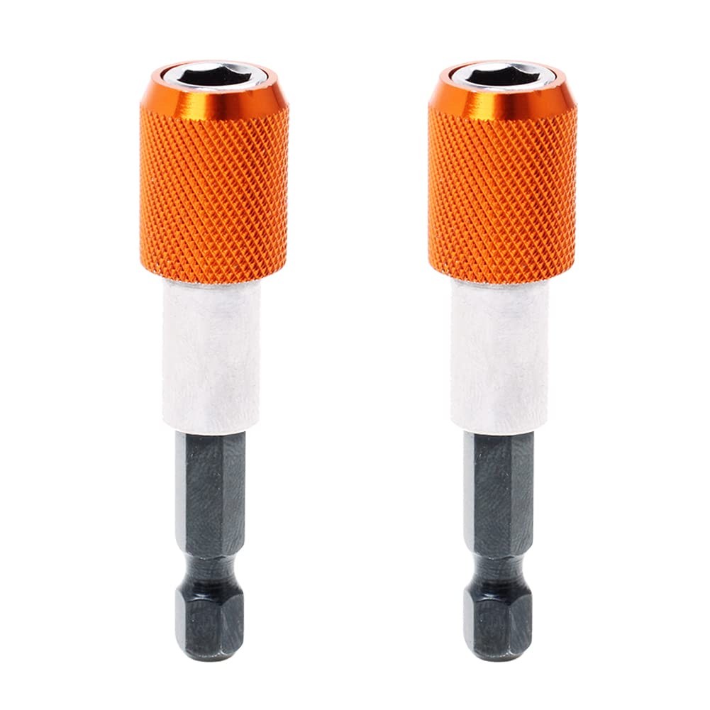 AUTOTOOLHOME 2 Pieces Quick Change Bit Holder Magnetic 1/4&Prime; Hex 1/4, Orange