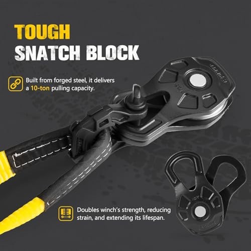 Off Road Recovery Kit, Includes 30ft+10ft Tow Strap, Snatch Tow Strap Kit