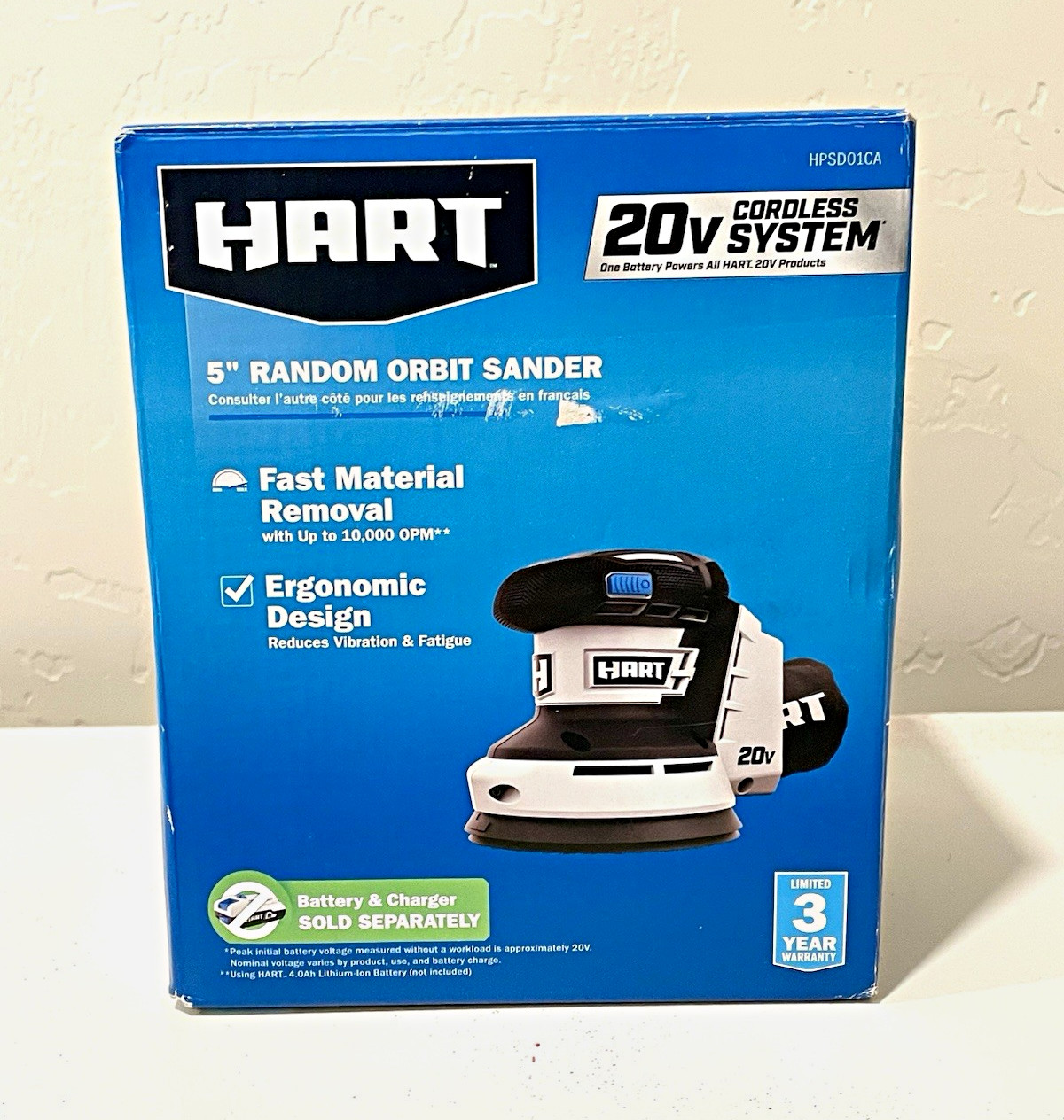 HART 20V 5” Random Orbit Orbital Sander Tool Only HPSD01CA