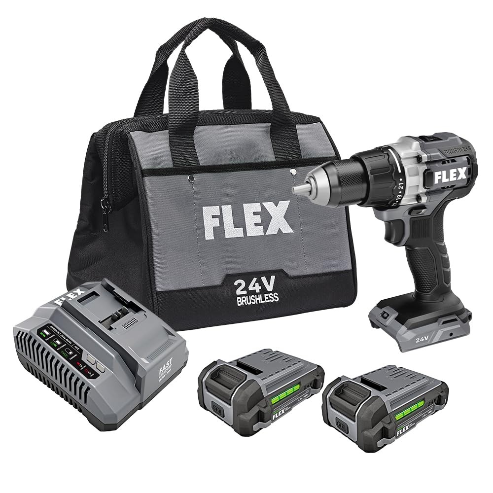 24V Brushless Cordless 1/2-Inch 750 In-Lbs Torque 2-Speed Drill Driver Kit wi…