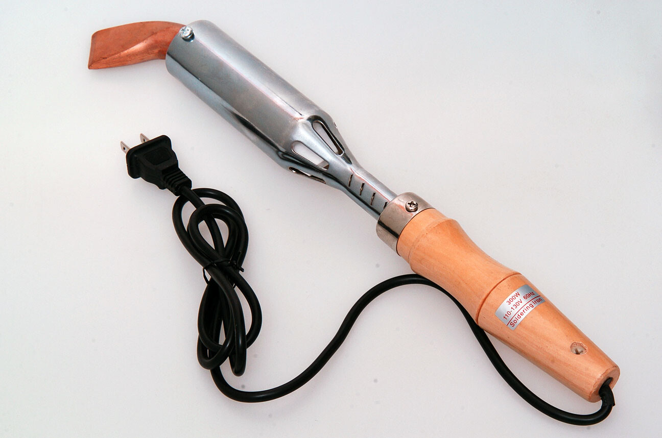 300W 110V Soldering Iron Heavy Duty Chisel Point Copper Tip Craft Manufacturing