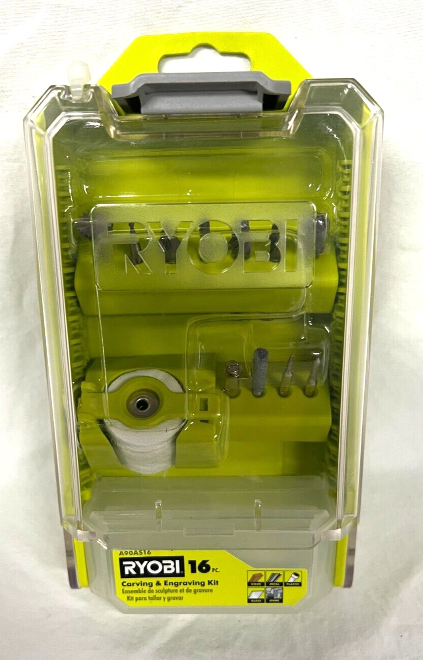 RYOBI A90AS16 16 pcs Carving & Engraving Kit For Wood Metal Plastic Glass (NEW)