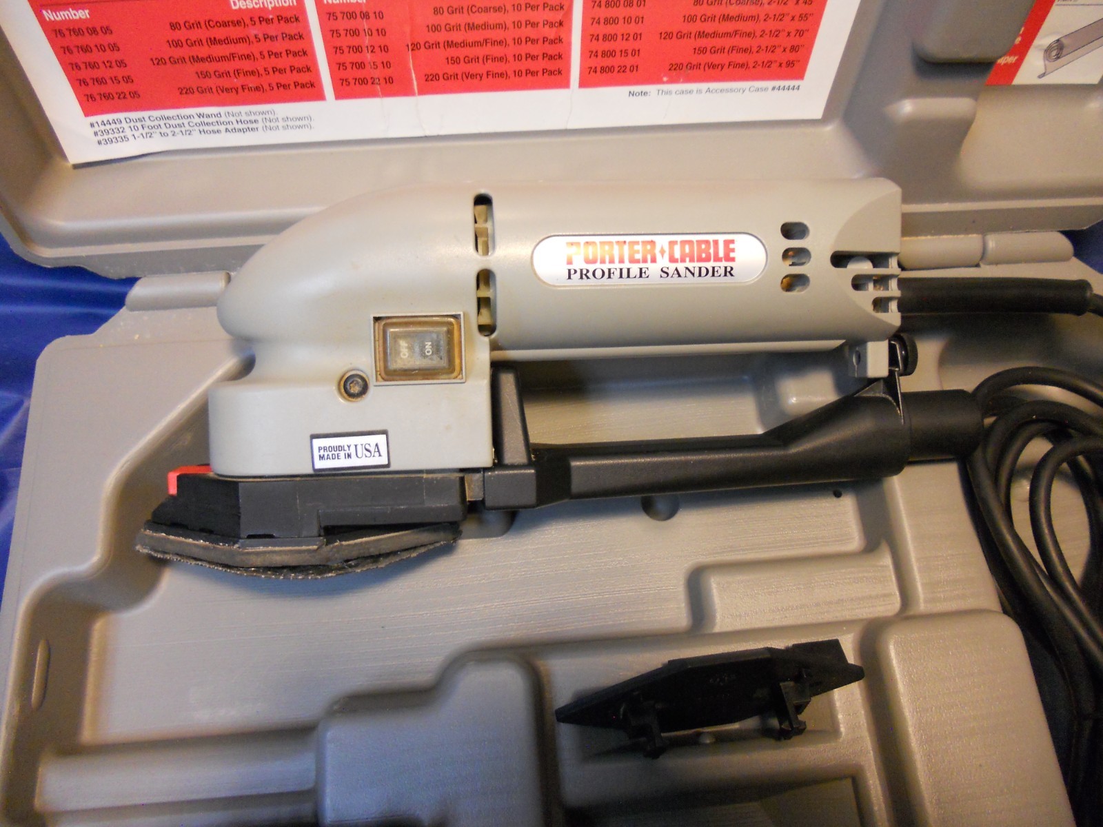 Porter Cable Profile Sander Kit Model 444 Detail Molding Set Made In USA Tested