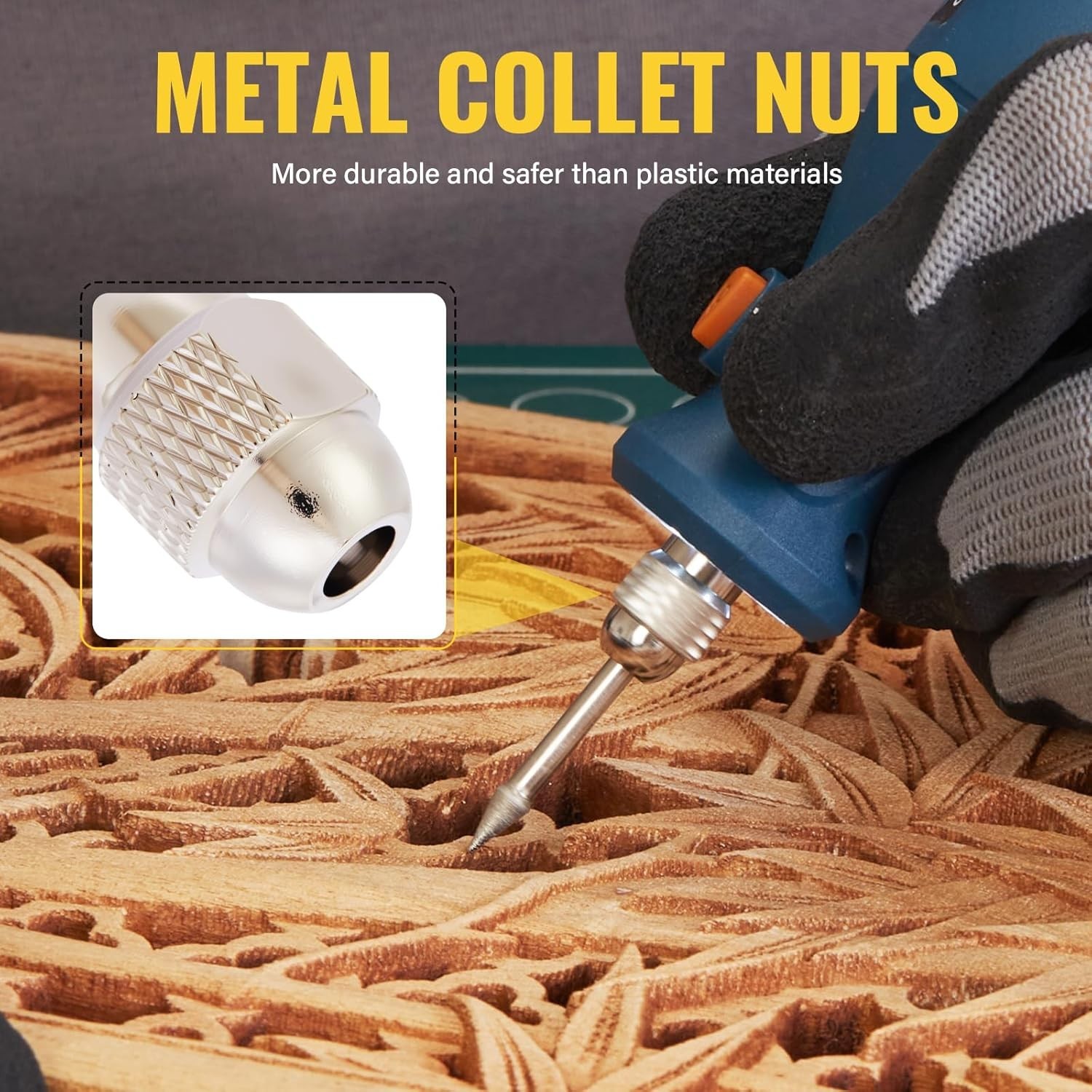 15PCS Keyless Drill Chuck Collet Set 1/32&Prime;–1/8&Prime; for Dremel Rotary Tool 4486 Comp
