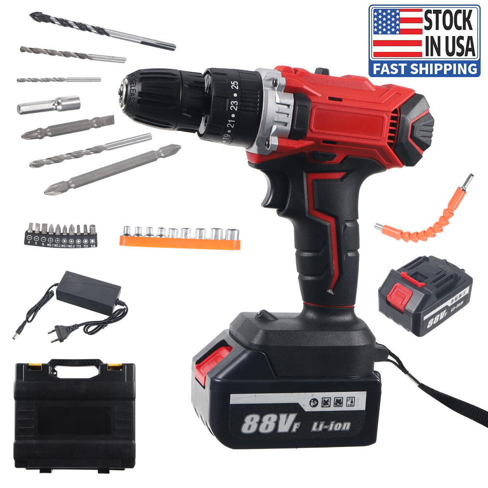 1/2 » Cordless Electric Impact Wrench Gun with Li-ion Battery High Power Driver