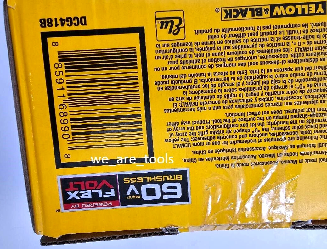 Dewalt DCG418B Flexvolt 60V Grinder 4 1/2 – 6&Prime; Cordless Brushless 60 volt DCG418