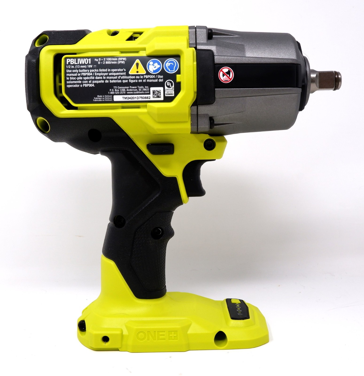RYOBI PBLIW01B ONE+ HP 18V 1/2&Prime; BRUSHLESS IMPACT WRENCH 1170 FT-LBS, BARE – NEW