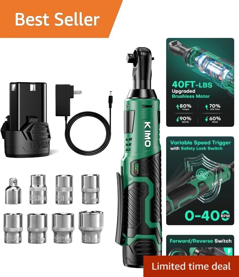 Versatile KIMO Electric Ratchet Wrench – Compact, Lightweight & Variable Speed