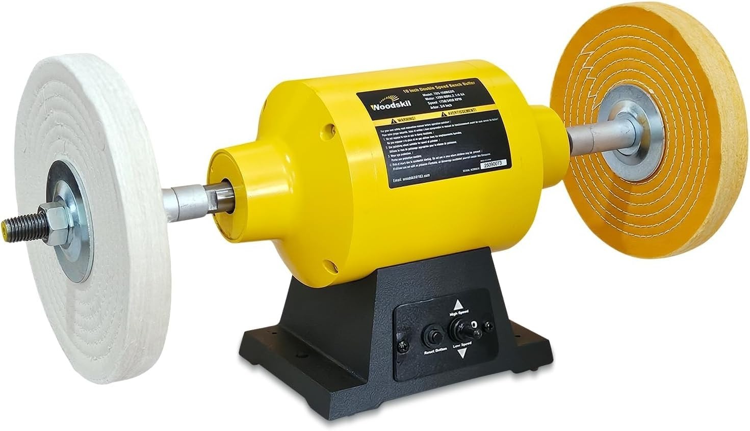 10 Inch Bench Buffer Polisher, Dual Speed 1750/3450RPM Electric Buffing Machine