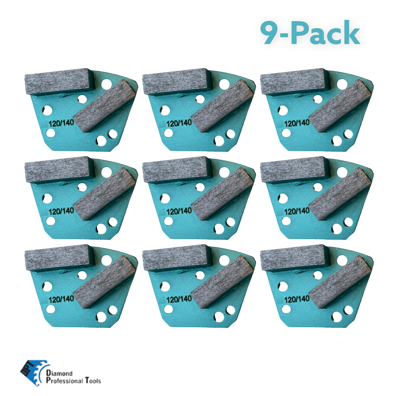 9 Pack Trapezoid Grinding Disc for Bolt on Diamatic Sase CPS Concrete Grinders