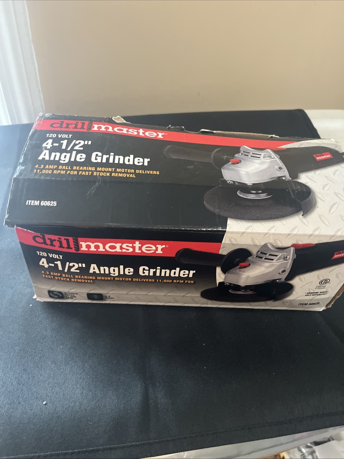 Drill Master 120 Volt 4-1/2&Prime; Angle Grinder 4.3 Amp 12,000 RPM Used