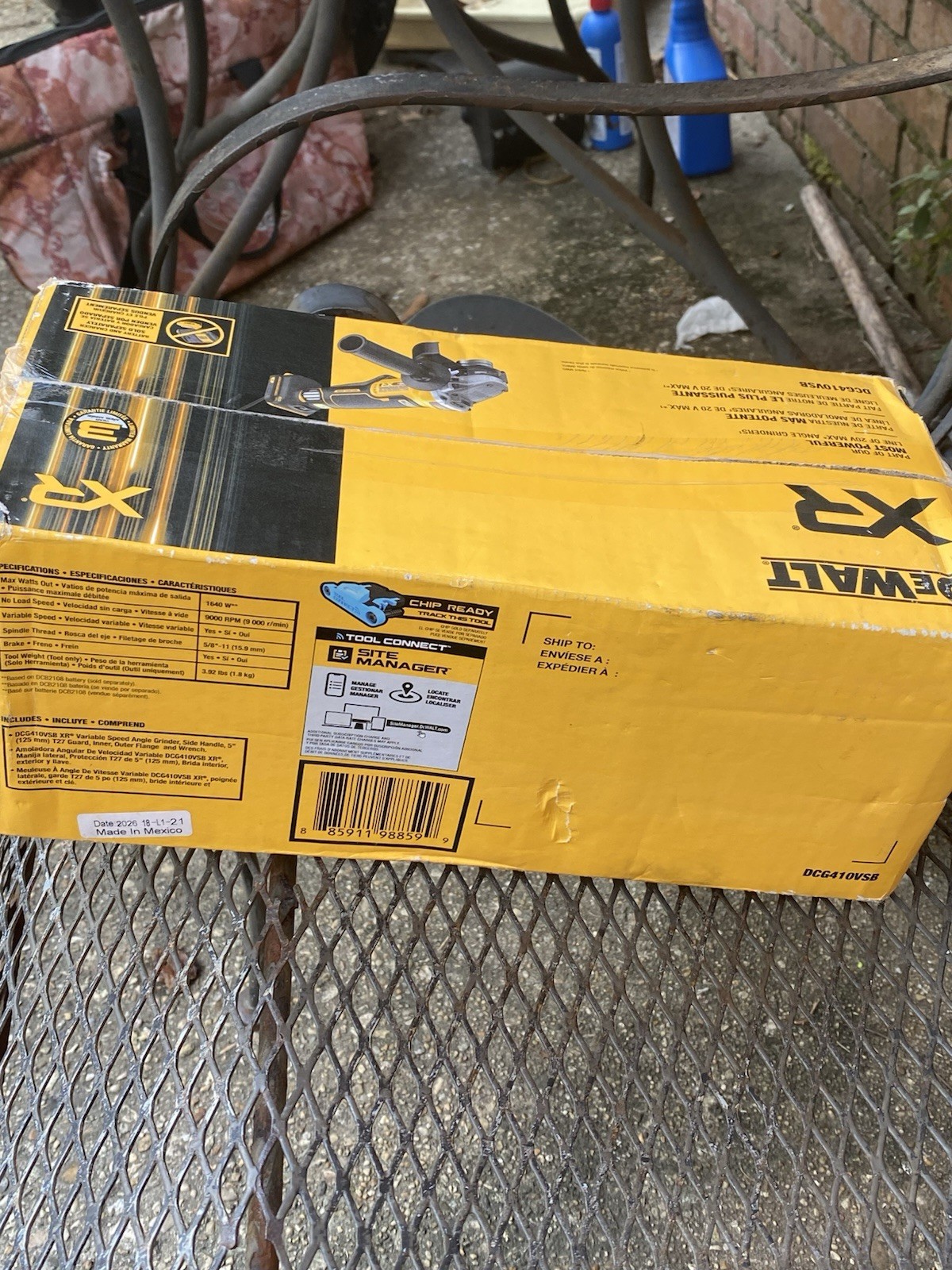 DEWALT XR 20V Angle Grinder 5 in Li-Ion Battery Tool Only DCG410VSB