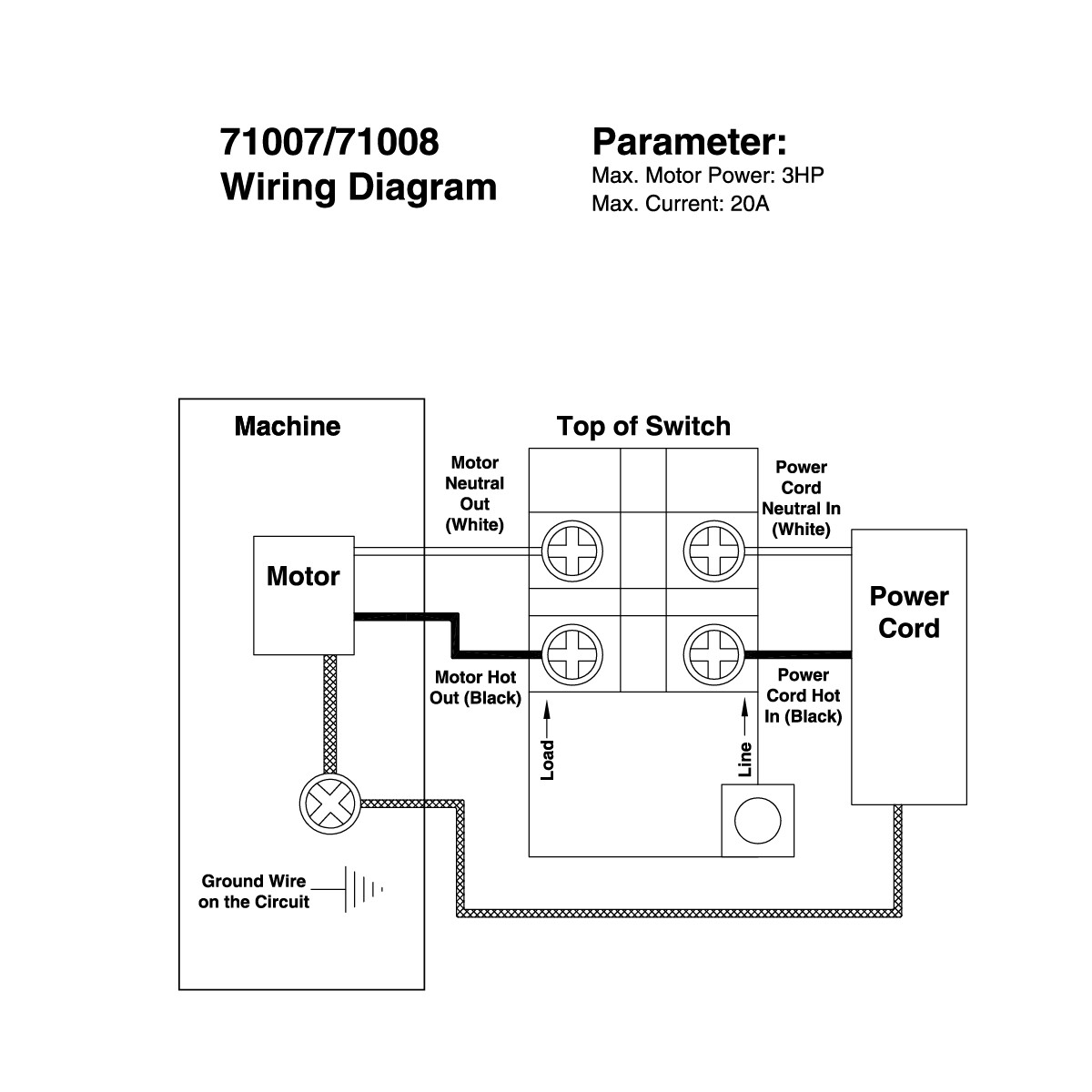 POWERTEC Safety Paddle Switch w/ Installation Hardware, Dual Voltage 110V/220V