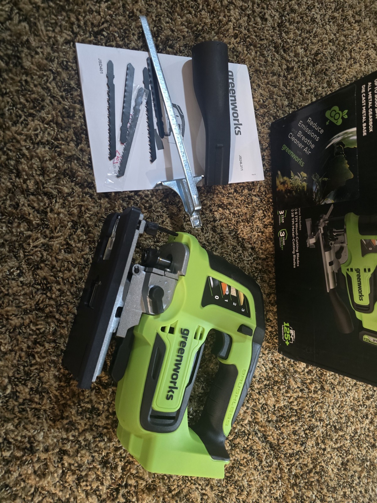 Greenworks 24V Cordless Jig Saw 3000SPM BARE TOOL