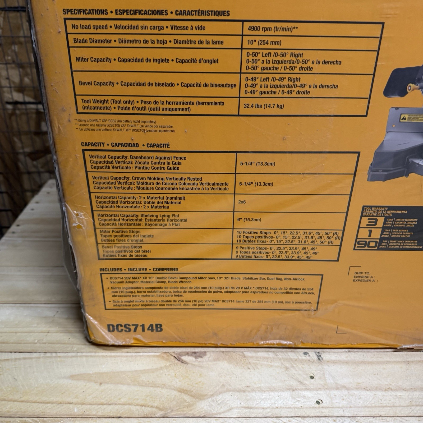 DEWALT DCS714B 10-in 20-volt max Dual Bevel Compound Cordless Miter Saw