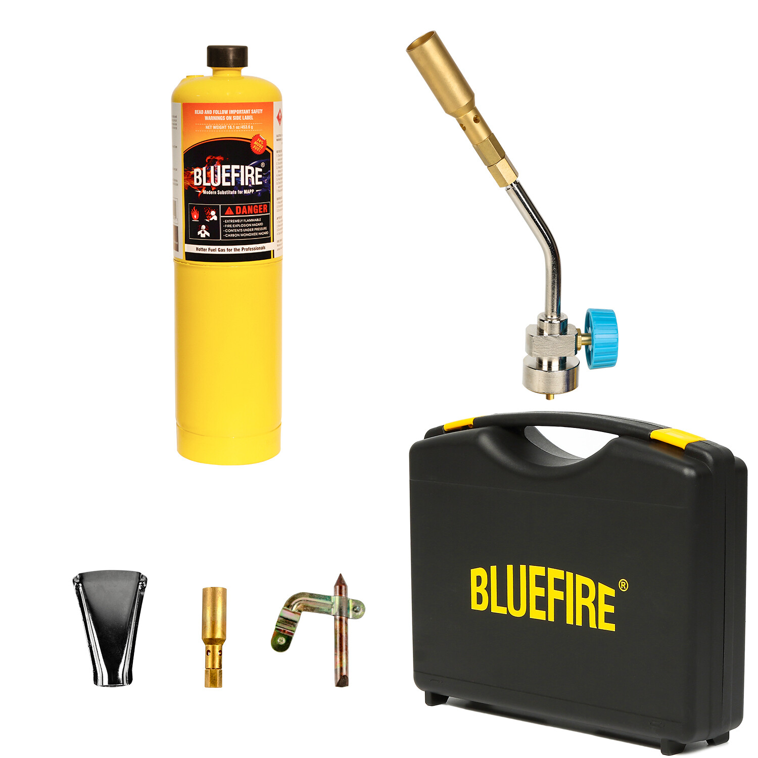 BLUEFIRE Solid Brass Pencil Flame Gas Welding Torch with Propane gas Kit