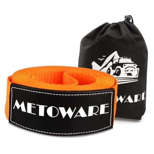 Heavy Duty Tow Strap Recovery Kit – 4&Prime; x 4&Prime;x20ft | Strap 4&Prime;x20ft Orange