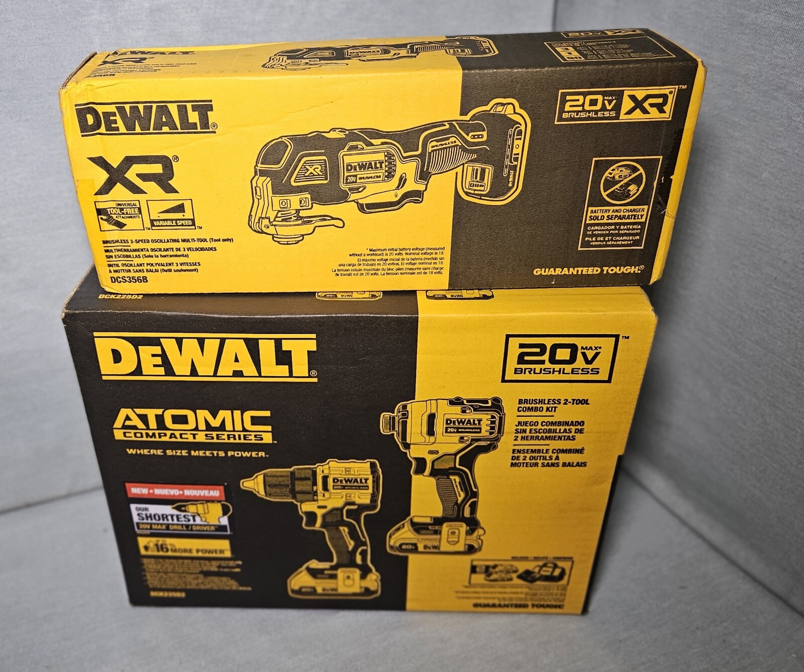 DeWalt DCK225D2 20V MAX ATOMIC 1/2&Prime; Drill Driver / 1/4&Prime; Impact Driver Combo Kit