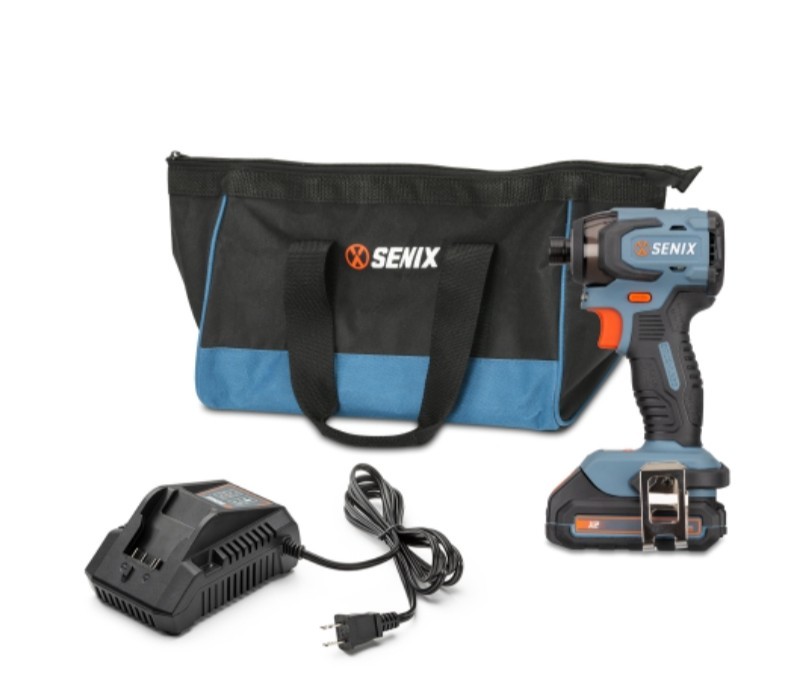 SENIX X2 20Volt Max 1/4&Prime; Cordless Brushless Impact Driver Kit PDIX2-M2
